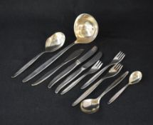 A group of WÃ¼rttembergische Metallwarenfabrik (WMF) silver plated cutlery and flatware comprising