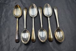 A set of six George VI silver Old English pattern coffee spoons, marks for Sheffield 1940, maker