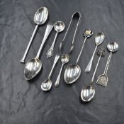 An Irish silver Old English pattern teaspoon, having 'WCE' engraved having rubbed hallmarks, along