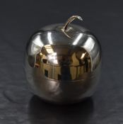 An Edwardian silver novelty trinket pot, modelled as an apple, marks for Sheffield 1904, maker James
