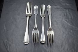 A pair of Victorian silver Hanoverian pattern forks, marks for London 1845, maker Charles Lias,