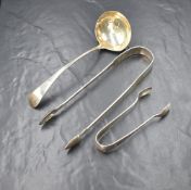 A George III silver Old English pattern sauce ladle, marks for London 1794, rubbed makers mark,