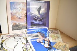 A folder containing a collection of pictures, posters and ephemera including a French Exhibition