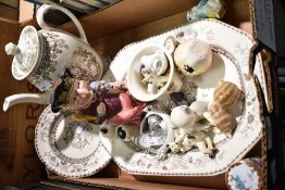 A miscellaneous selection of items to include four pieces of Copeland Spode 'Byron' pattern
