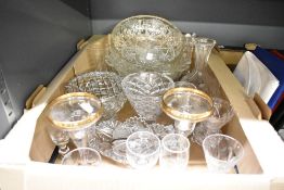 A large quantity of 20th-century glass ware, to include a small silver and glass cruet set,