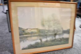 A large 20th-century framed print of 'Ville d'Avray' after Jean-Baptiste-Camille Corot (French