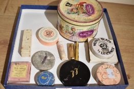 A quantity of early to mid 20th-century makeup, mainly featuring face powders, two lipsticks and