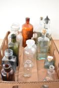 A quantity of 20th century glass bottles to include 'Day Son & Hewitts' chemical extract, 'Kutnow'