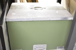 A large late 20th-century metal Hotlock Food Conveyors Limited container, 56cm x39cm, condition is