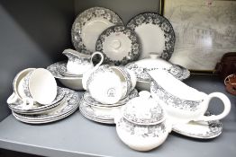 A 20th century Enoch Wedgwood (Tunstall Ltd) 'Malverne' porcelain part dinner/tea service,