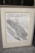 After Meg Stevens (British 1931 - 2012) Lithograph 'Ramsey Island from Cliffs Near St.David's,