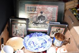 A set of Border Fine Arts James Herriot series table mats and two sets of matching coasters, a Spode