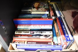 A large selection of 20th-century hard back books, with most if not all titles pertaining to sports,