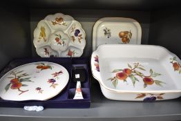 A selection of 20th-century Royal Worcester 'Evesham' ware, to include two large serving platters, a