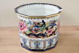 A large late 19th to 20th-century Keeling and Company Limited Losolware 'Shanghai' jardinière, of