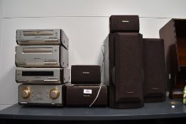 A selection of 20th-century Technics systems, to feature a DVD player SL-HDV600; Stereo Cassette