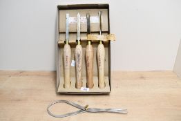 A small selection of vintage Robert Sorby of Sheffield woodturning tool set, to include various