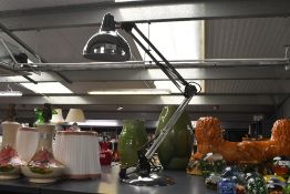 A contemporary Maison Light chrome-plated anglepoise-style desk lamp, having a moveable and