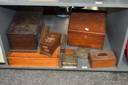 A selection of late 19th to 20th-century wooden boxes, to feature a Tallent of Old Bond Street music