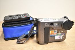 A Sony Mavica MVC-FD73 digital camera, having a 0.3MP image sensor, 10x optical zoom lens and