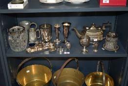 A large selection of late 19th to 20th-century silver-plate and metal wear, to feature a small white