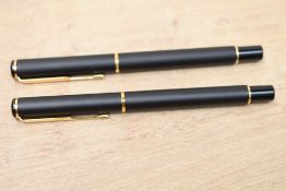 Two Parker Rialto converter fill fountain pens in Matte Black