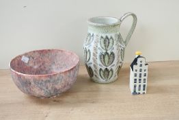 A mid 20th-century Denby stoneware jug after Glyn Colledge; sold with a S.Hancok and Sons of Stoke