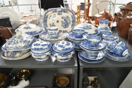 A large selection of 19th to early 20th-century blue and white transfer ware tableware, to feature