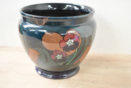 A large contemporary Decoro pottery jardinière, featuring a stylised floral design, marked to