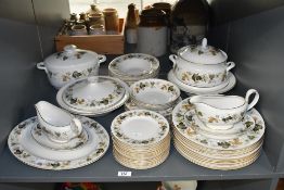 A selection of 20th-century Royal Doulton 'Larchmont' fine china tableware, having autumnal leaf