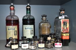 Sixteen bottles of ink from Arnold, Field, Lion, Webster, Diamine, L'Plume, Yard O Led etc