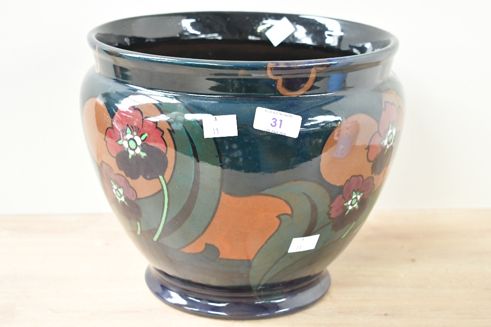 A large contemporary Decoro pottery jardinière, featuring a stylised floral design, marked to - Image 2 of 3