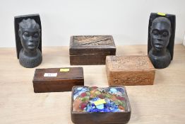 A quantity of presumed 20th-century African Art, to feature two hardwood hand carved figural bust