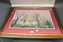 After Helen Bradey (British 1900 - 1979) 'All On An April Evening' a depiction of group picking