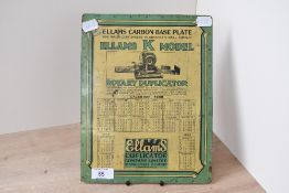 A early 20th-century Ellams Duplicator Company Limited of London metal Ellams K model Rotary
