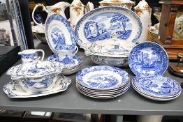 A selection of late 19th to early 20th-century blue and white transferware, to include two