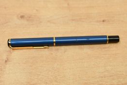 A Parker Rialto rollerball pen in Laque Metallic Blue