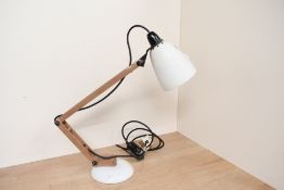 A mid 20th-century Terence Conran 'Maclamp'-style desk lamp, featuring an adjustable arm and a metal