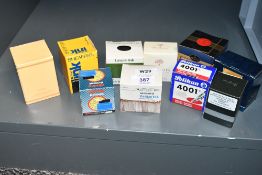 Ten boxed bottles of ink including Swan, Caran d'Ache, Rotring, Yard o Led, Mulberry, Harrods,
