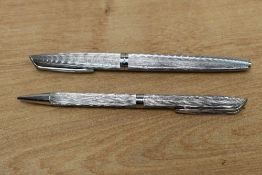 A Waterman CF Moire fountain pen and pencil