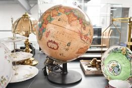 A late 20th-century Danish Readers Digest World Antique Spot globe lamp, featuring a colourful