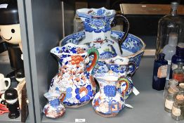 A quantity of 19th-century Masons Ironstone ‘Hydra’ transferware, to include a large matching ‘