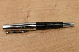 A Faber-Castell E-Motion converter fill fountain pen with spring clip to cap and crocodile skin