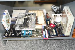 A large selection of 20th-century metal cutlery and tableware, to feature a large set of Newloy