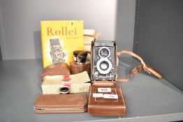A boxed Rolleicord reflex camera No1916575 in leather cover with Rolleicord Va 16 and 24 exposure