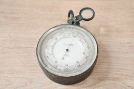 A fine Victorian Ross London Surveying Aneroid Compensated brass Barometer, featuring an altitude