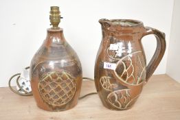 Of local interest, a 20th-century Iain Dennis (1947/8-2006) of Egermont, Cumbria studio pottery lamp