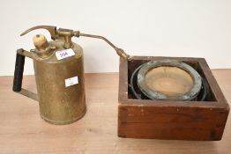 A presumed early 20th-century brass pneumatic hand sprayer; sold with a Sewill of Liverpool ships
