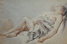 After Francois Boucher (French 1703 - 1770) Lithograph 'A Sleeping Girl', a female life study,