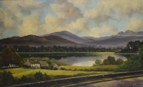 *Local Interest* T R Sanderson (British 20th Century) oil on board 'Windermere from Near Low